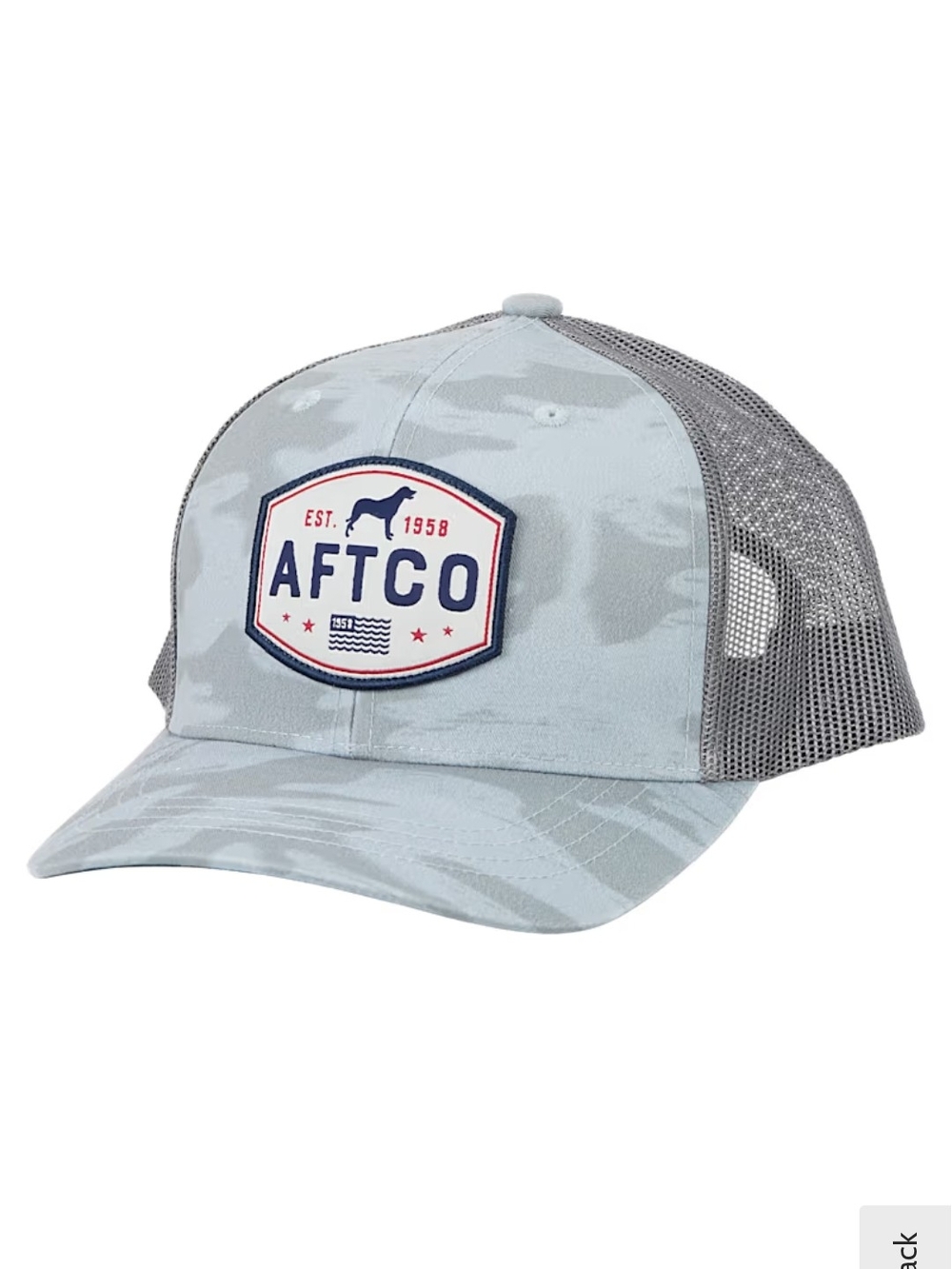 AFTCO Best Friend Mesh-Back Trucker Cap - Light Gray Blue Camo